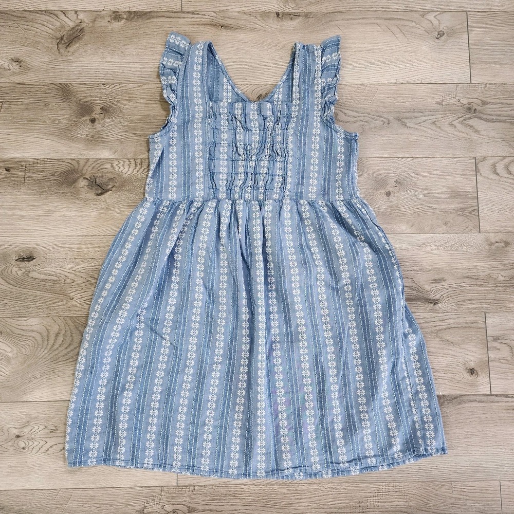 Peyton & Parker Women's Dress Size XL Blue White Sleeves Ruffle Packers - Picture 3 of 10